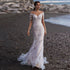Sexy Scoop Long Sleeves Mermaid Wedding Dresses Bridal Gown